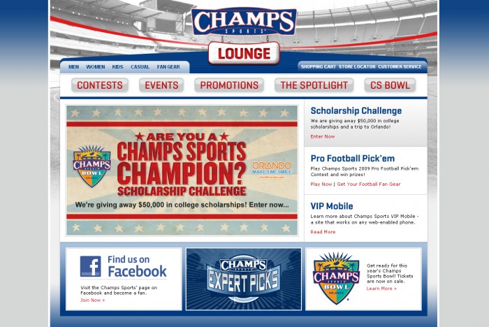 Champs Sports Lounge Homepage