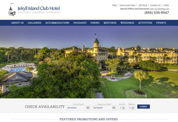 Jekyll Island Club Hotel Homepage