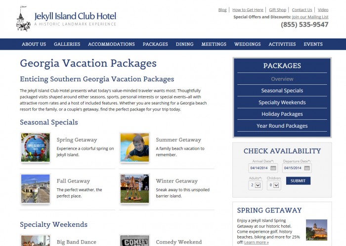 Jekyll Island Club Hotel Internal Page