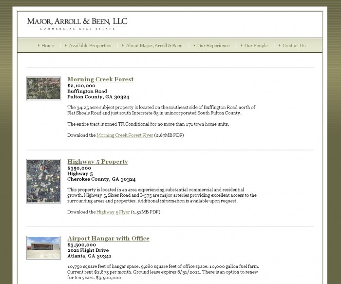 Major, Arroll & Been Property Page