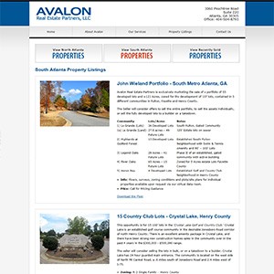 Avalon Real Estate Partners Website